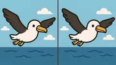 Aivopähkinä: löydä 3 eroa lentävän linnun kuvasta 31 sekunnissa