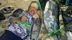 Ihmisen kokoinen: kalastaja sai saaliiksi 63-kiloisen jättiläisen